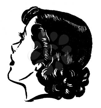 Royalty Free Clipart Image of a Side View of a Woman 