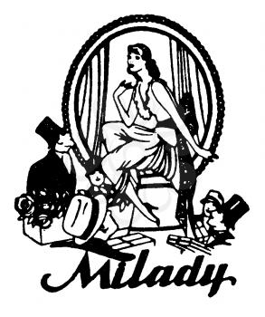 Royalty Free Clipart Image of a Vintage Advertisement for Milady