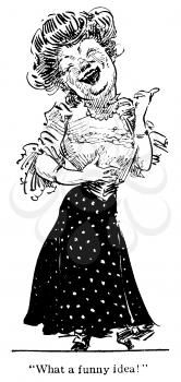 Royalty Free Clipart Image of a Woman Laughing