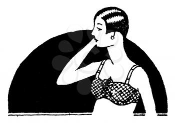 Royalty Free Clipart Image of a Woman in a Bathing suit 