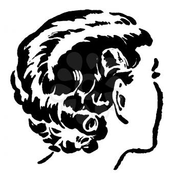 Royalty Free Clipart Image of the Back of a Woman's Head 