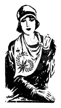 Royalty Free Clipart Image of a Portrait of a Woman