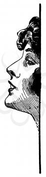 Royalty Free Clipart Image of a Woman's Face in Profile 