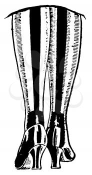 Royalty Free Clipart Image of the Back of a Woman's Legs 