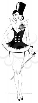 Royalty Free Clipart Image of a Show Girl