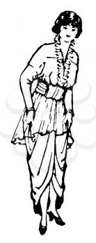 Royalty Free Clipart Image of a Woman in Formal Ware  