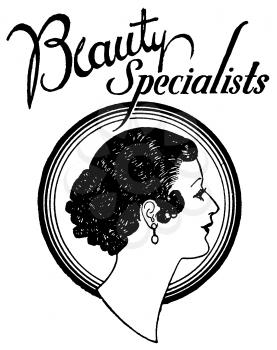 Royalty Free Clipart Image of a Vintage Beauty Advertisement 