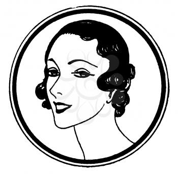 Royalty Free Clipart Image of a Portrait of a Womans Face