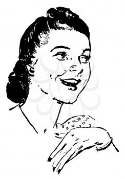 Royalty Free Clipart Image of a Happy, Smiling Woman 