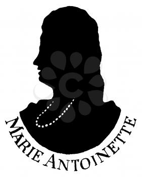 Royalty Free Silhouette Clipart Image of Marie Antoinette