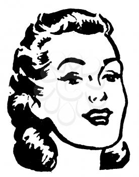 Royalty Free Clipart Image of a Portrait of a Woman Face
