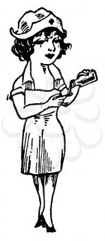 Royalty Free Clipart Image of a Cartoon Female Nurse