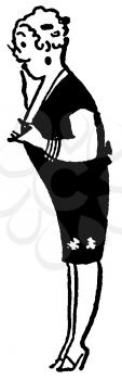 Royalty Free Clipart Image of a Cartoon Woman Standing 