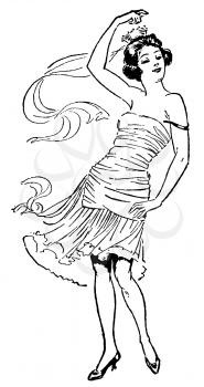 Royalty Free Clipart Image of the Prom Queen Dancing 