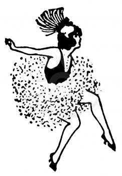 Royalty Free Clipart Image of a Show Girl 