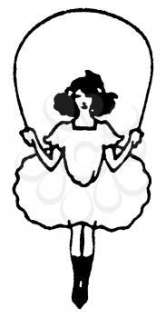Royalty Free Clipart Image of a Woman Skipping Rope