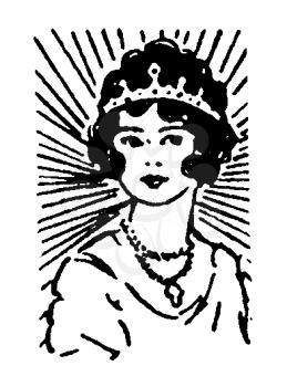 Royalty Free Clipart Image of a Portrait of Royalty