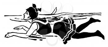 Royalty Free Clipart Image of a Woman Swimming 