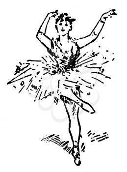 Royalty Free Clipart Image of a Woman Ballerina Dancing 
