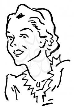 Royalty Free Clipart Image of a woman looking upset