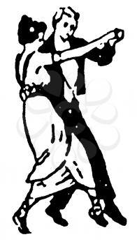 Royalty Free Clipart Image of a Couple Dancing 