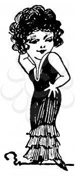 Royalty Free Clipart Image of a Woman Posing Seductively 
