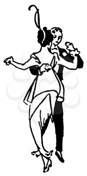 Royalty Free Clipart Image of a Couple Dancing at Competition 