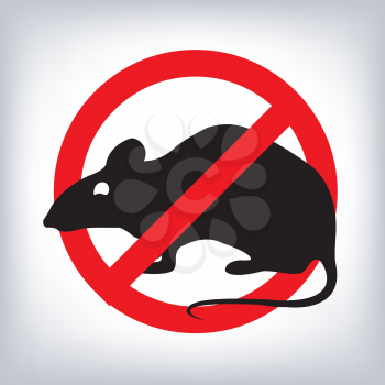 Rat warning sign. vector illustration