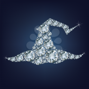 Tall witch hat made a lot of diamonds