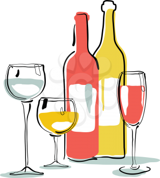 Wine bottle, glass silhouette