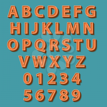 Retro style alphabet. Vector illustration.