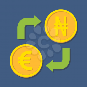 Currency exchange. Euro and Naira. Vector illustration
