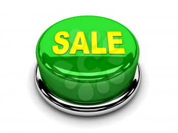 3d button green sale start push