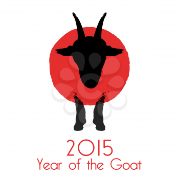Chinese New Year of the Goat 2015. Vector illustration.