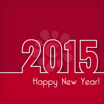 2015 Happy New Year design over red background. Vector illustration