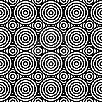Abstract geometric seamless pattern. Different circles ornament. Vector Illustration 