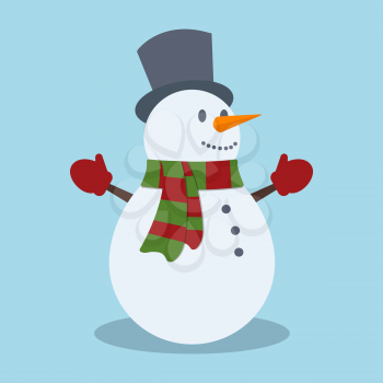 Snowman. Christmas design. Vector illustration