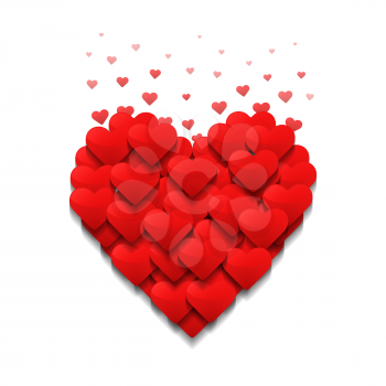 Little hearts form a big heart. Valentine's day concept. Vector illustration