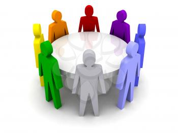 Conference of different people. Concept 3D illustration