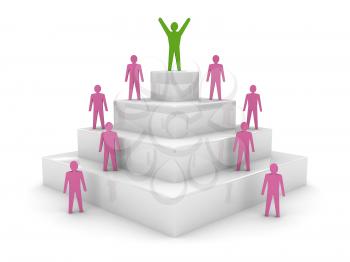 Social hierarchy. Leadership. Concept 3D illustration.