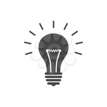 Lightbulb icon. Symbol in trendy flat style isolated on white background. Illustration element for your web site design, logo, app, UI.