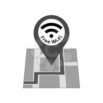 Free Wifi zone icon. Symbol in trendy flat style isolated on white background. Illustration element for your web site design, logo, app, UI.