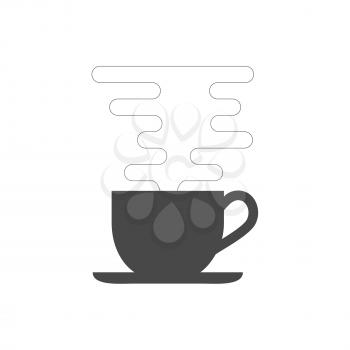 Coffee cup with smoke icon. Symbol in trendy flat style isolated on white background. Illustration element for your web site design, logo, app, UI.