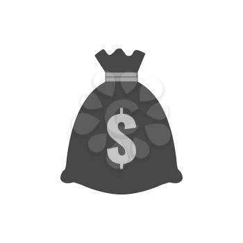 Money bag icon. Symbol in trendy flat style isolated on white background. Illustration element for your web site design, logo, app, UI.