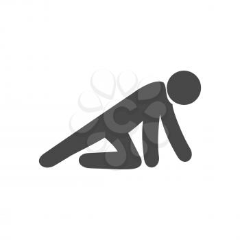 Crawling man icon. Symbol in trendy flat style isolated on white background. Illustration element for your web site design, logo, app, UI.