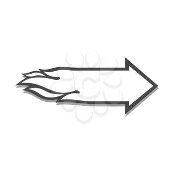 Flaming arrow icon. Speed concept. Symbol in trendy flat style isolated on white background. Illustration element for your web site design, logo, app, UI.