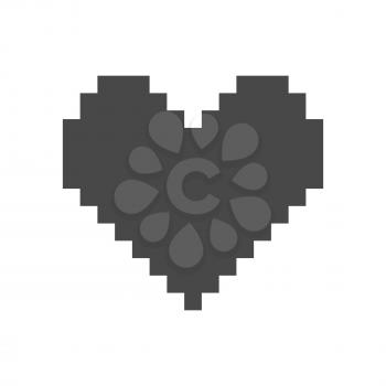 Pixel heart icon. Symbol in trendy flat style isolated on white background. Illustration element for your web site design, logo, app, UI.