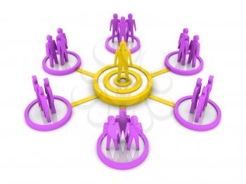 Business Network. Group leader. Concept 3D illustration.