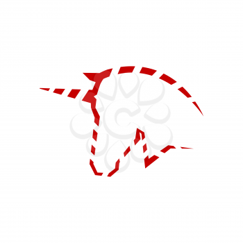Unicorn Head Logo symbol. Template on White Background