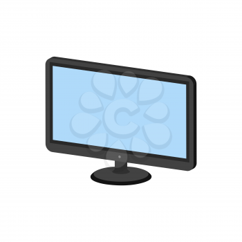 Computer monitor, display symbol. Flat Isometric Icon or Logo. 3D Style Pictogram for Web Design, UI, Mobile App, Infographic. Vector Illustration on white background.